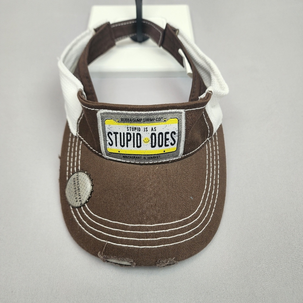 BUBBAGUMP Visor Hat Distressed With Bottle Opener Brim New